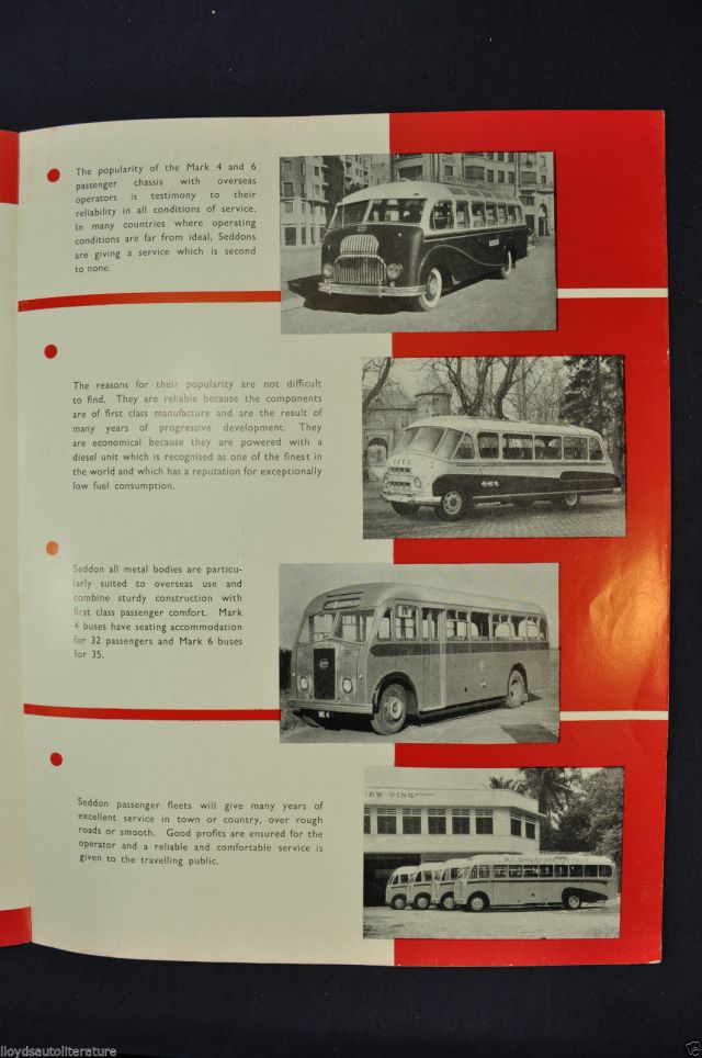 1951-1952 Seddon Diesel Bus Mark 4 & 6 Sales Brochure Folder Nice Original a