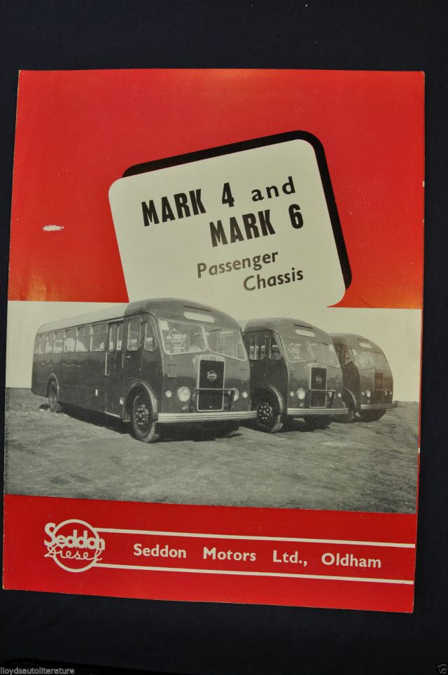 1951-1952 Seddon Diesel Bus Mark 4 & 6 Sales Brochure Folder Nice Original