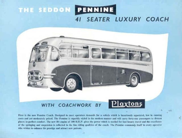 1955 Seddon Pennine Plaxtons Brochure