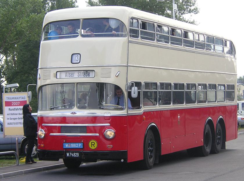 1961-75 A Gräf & Stift double-decker bus in service in Vienna