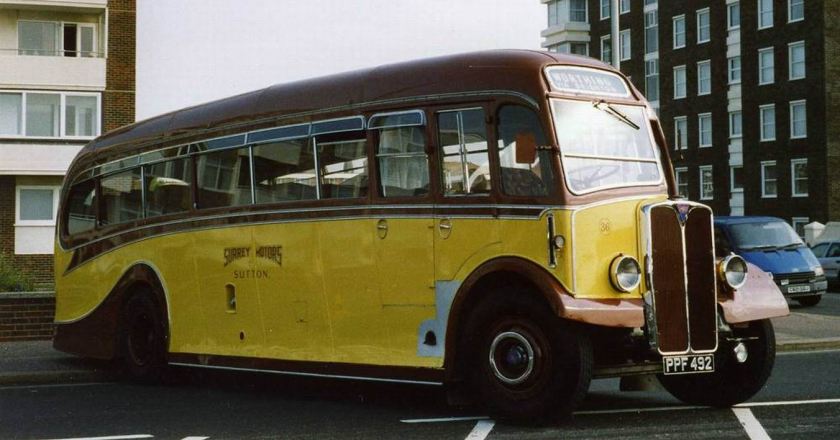 1951 AEC Regal III 6821A fitted with a Harrington C37F half cab body, along with PPF491