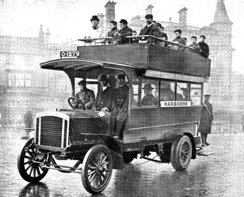 1905 24 hp Thornycroft Bus at Five Ways, Birmingham
