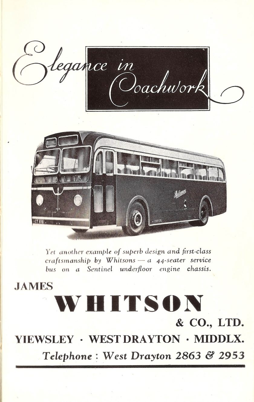 1954 Whitsons of Yiewsley, West Drayton, Middlesex - coachbuilders advert, 1954