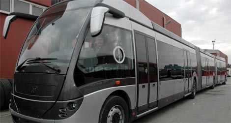 2008 APTS city transport coaches on the Metrobus Road Istanboel Turkey