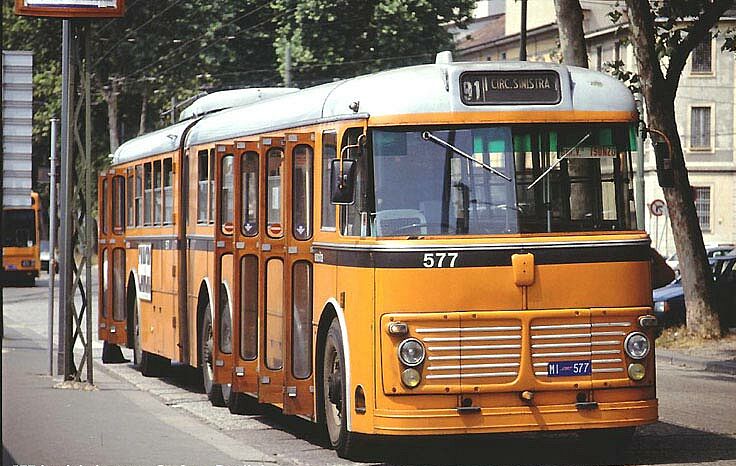 Articulated trolleybus Fiat 2472 with Viberti body in Milano