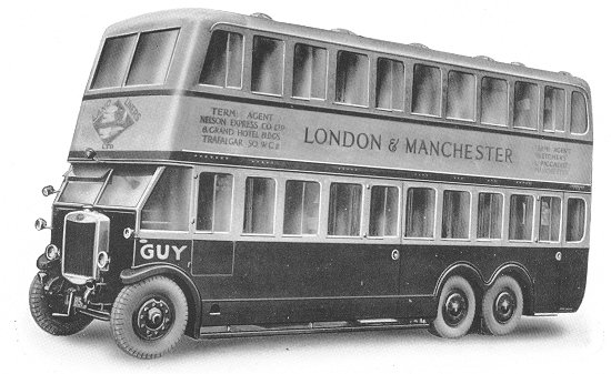 1928 Guy 6 wheeled double deck long distance sleeper coach