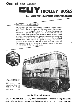 1936 Guy Trolleybus  adv