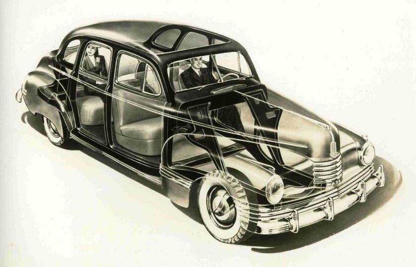 1942 Nash 600 showing its monocoque construction X-ray
