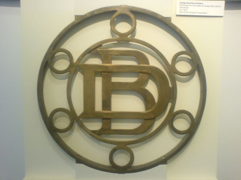 1910 Dodge Brothers emblem ca. 1910, removed from the gate of the Dodge Main plant before its 1981 demolition