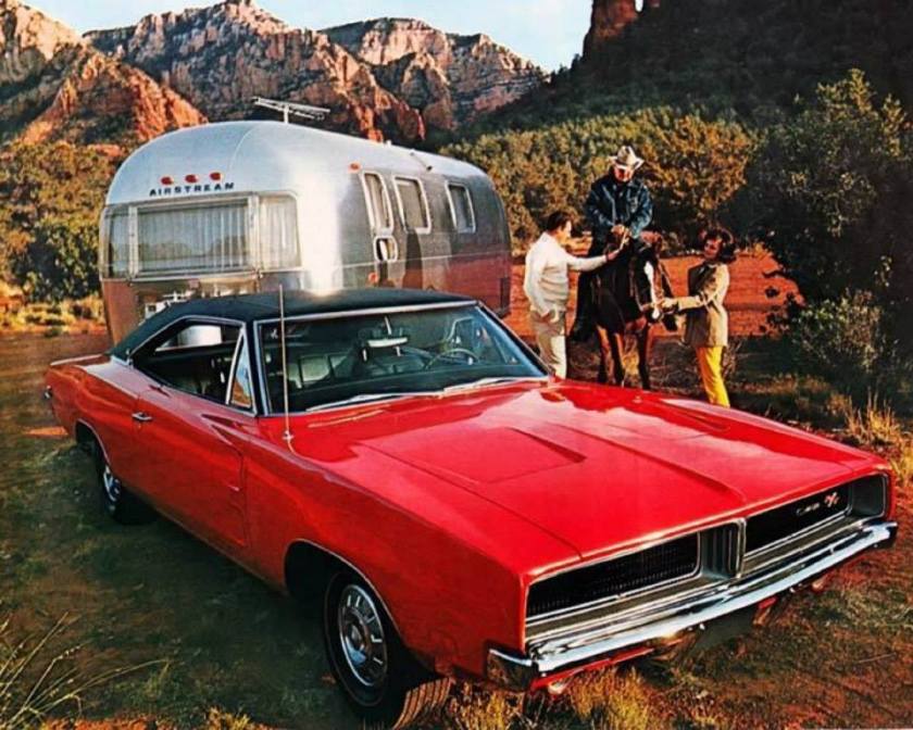 1969 combo Dodge Charger & Airstream ad