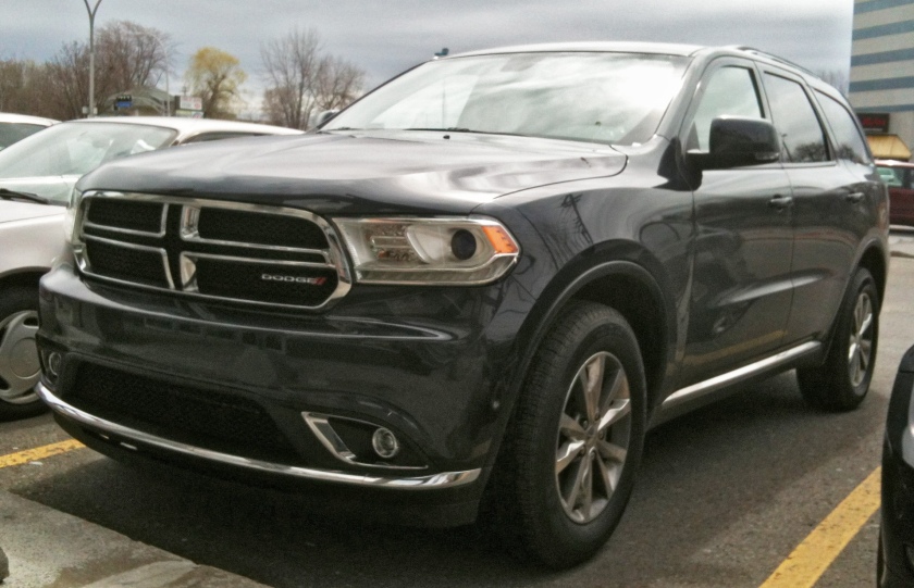 2014 Durango with refreshed headlights and grille.