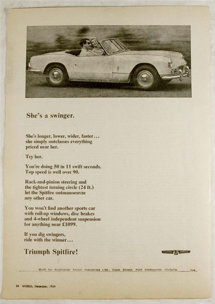 Triumph Spitfire ad.