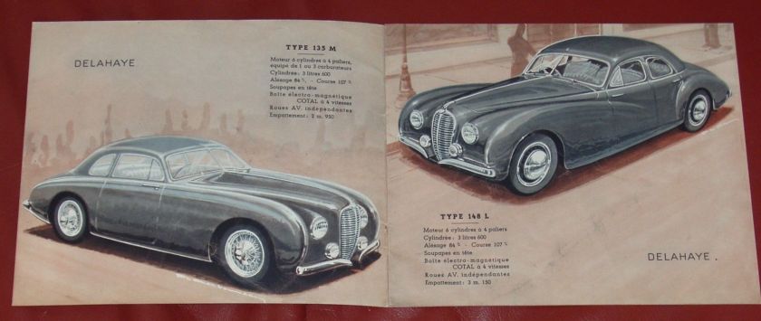 1950 DELAHAYE Type 135 M - 148 L - 135 MS - 175 - French text - 8-pgs brochure 3
