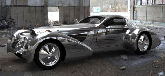 Delahaye USA Bugnotti Coupe Ride in one of these someday, and model infront of-on it