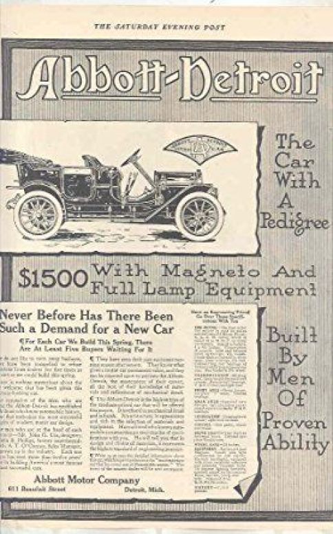 1910 Abbott-Detroit Motor Company Ads
