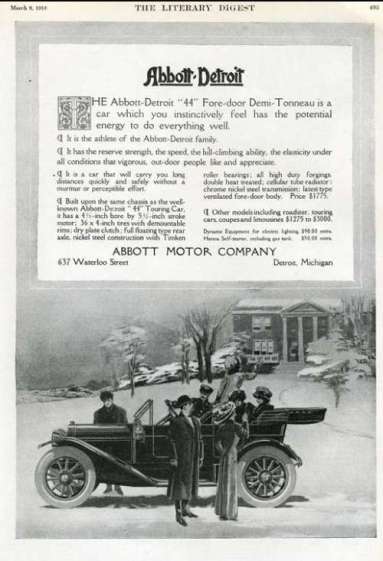 1912 Abbott-Detroit Detroit, Michigan Advertising 1912