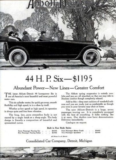 1916 Abbott-Detroit Motor Company Ads