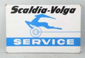 Tin Scaldia-Volga Service Rolled-Edge Sign